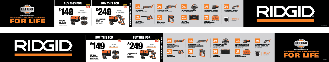 RIDGID GIFT CENTER PROMO BELLY BEAM Q4 PROMO