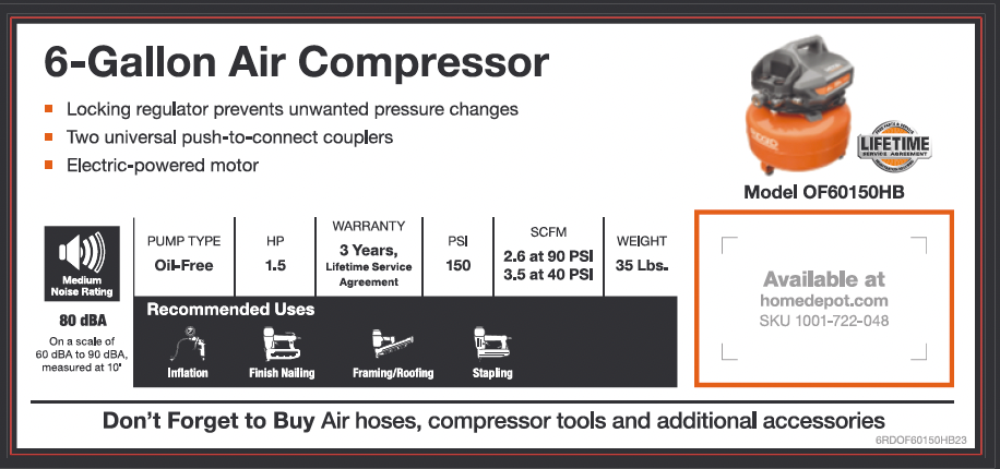 6-GALLON AIR COMPRESSOR