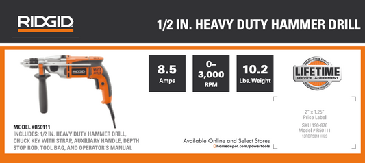 RD 1/2 IN HEAVY DUTY HAMMER DRILL CORDED