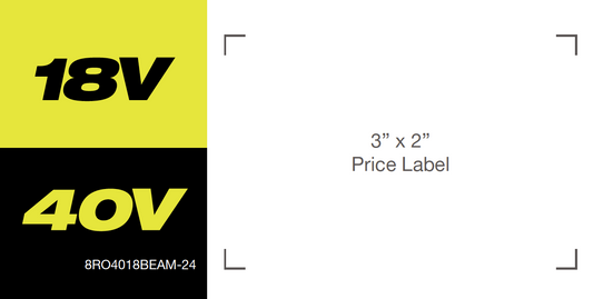 40V/18V BEAM LABEL