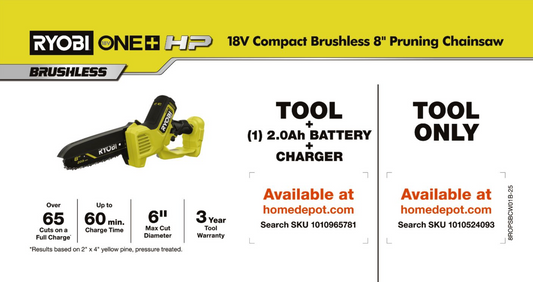 RYOBI 18V HP 8" Pruning Saw TL-ONLY