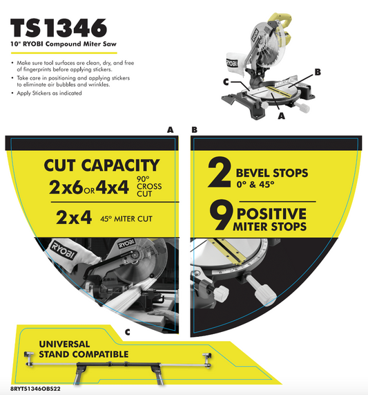 RYOBI 10 IN. CP MITER SAW WITH LED - OBS