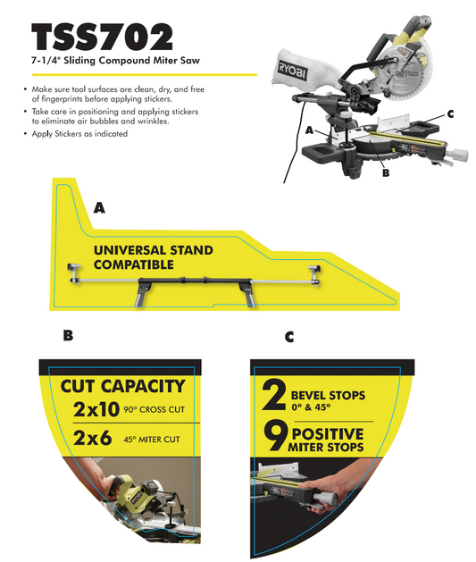 RYOBI 7-1/4 IN. CP SLIDING MITER SAW