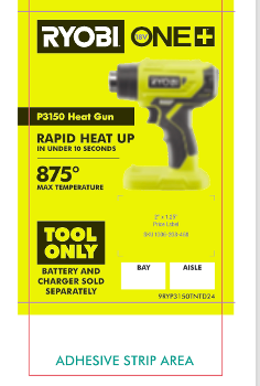 RYOBI ONE+ 18V HEAT GUN TABLE TENT D24