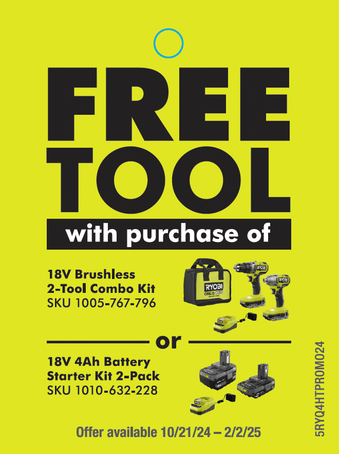 RYOBI Q4 BOGO PROMO HANG TAG