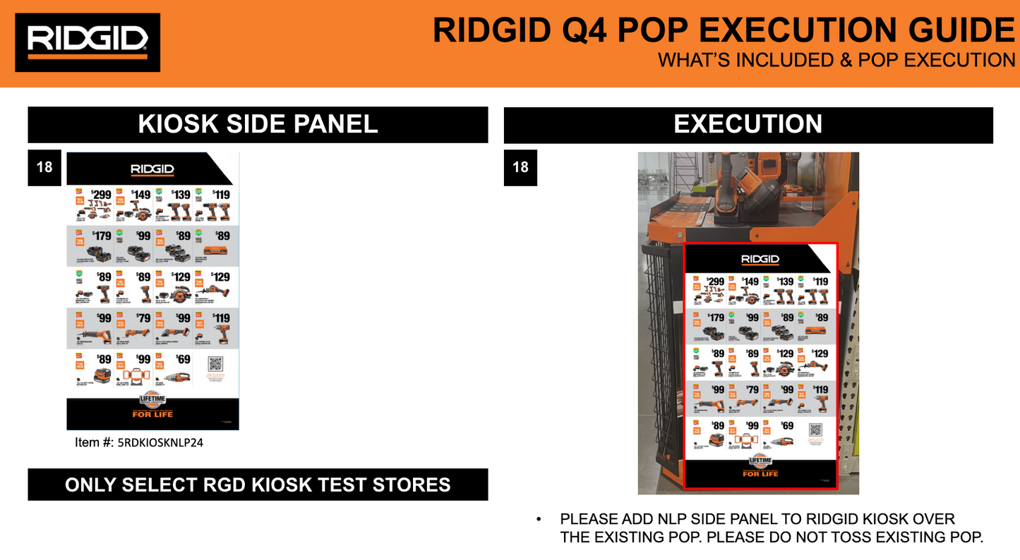 RIDGID GIFT CENTER PROMO KIOSK SIDE PANEL Q4 PROMO