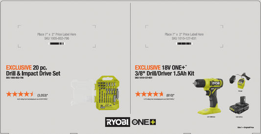 RYOBI ONE+ 18V 3/8th DRILL & 20PC ACCESSORY GENERIC QP