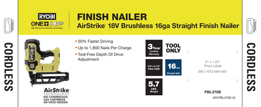 RYOBI ONE+ FINISH NAILER