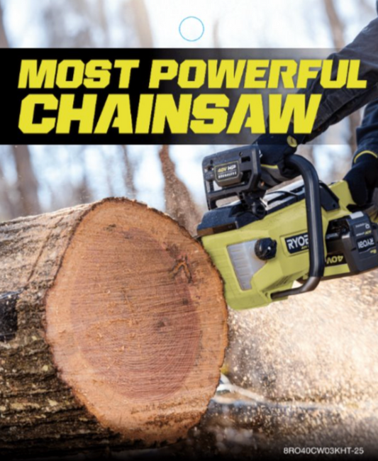 RYOBI 40V 20" Chainsaw Hang Tag OBS