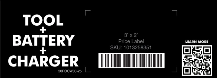 RYOBI 40V 20" Chainsaw Beam Label