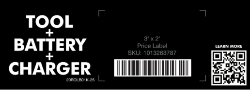 RYOBI 40V HP 800CFM Blower Beam Label