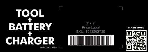 RYOBI 40V HP 850CFM Backpack Blower Beam Label
