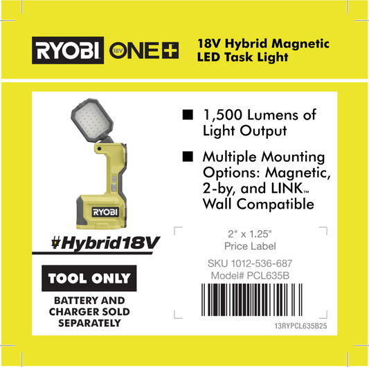 RYOBI 18V ONE+ MAGNETIC LED TASK LIGHT 4x4