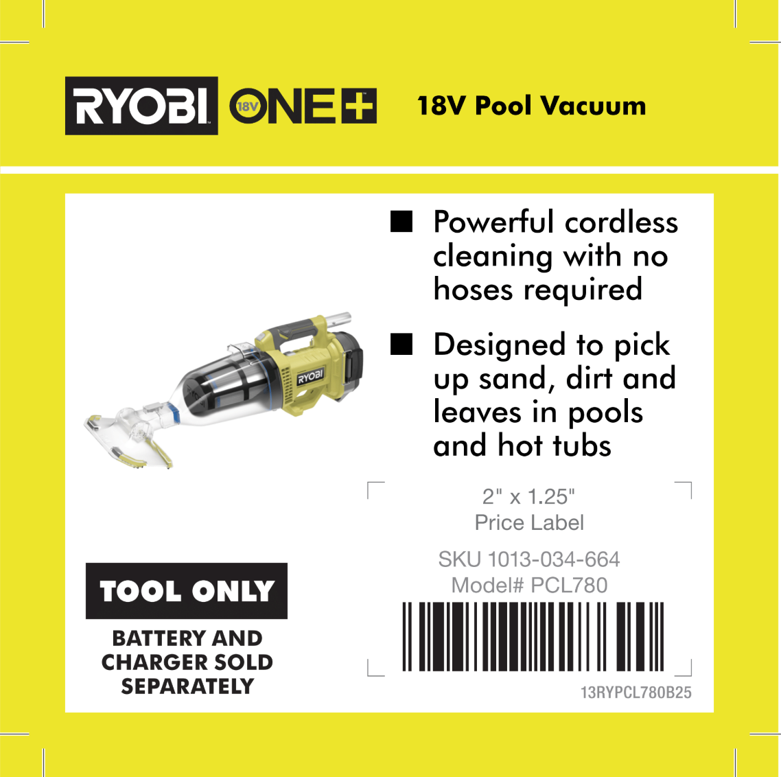 RYOBI 18V One+ Pool Vac
