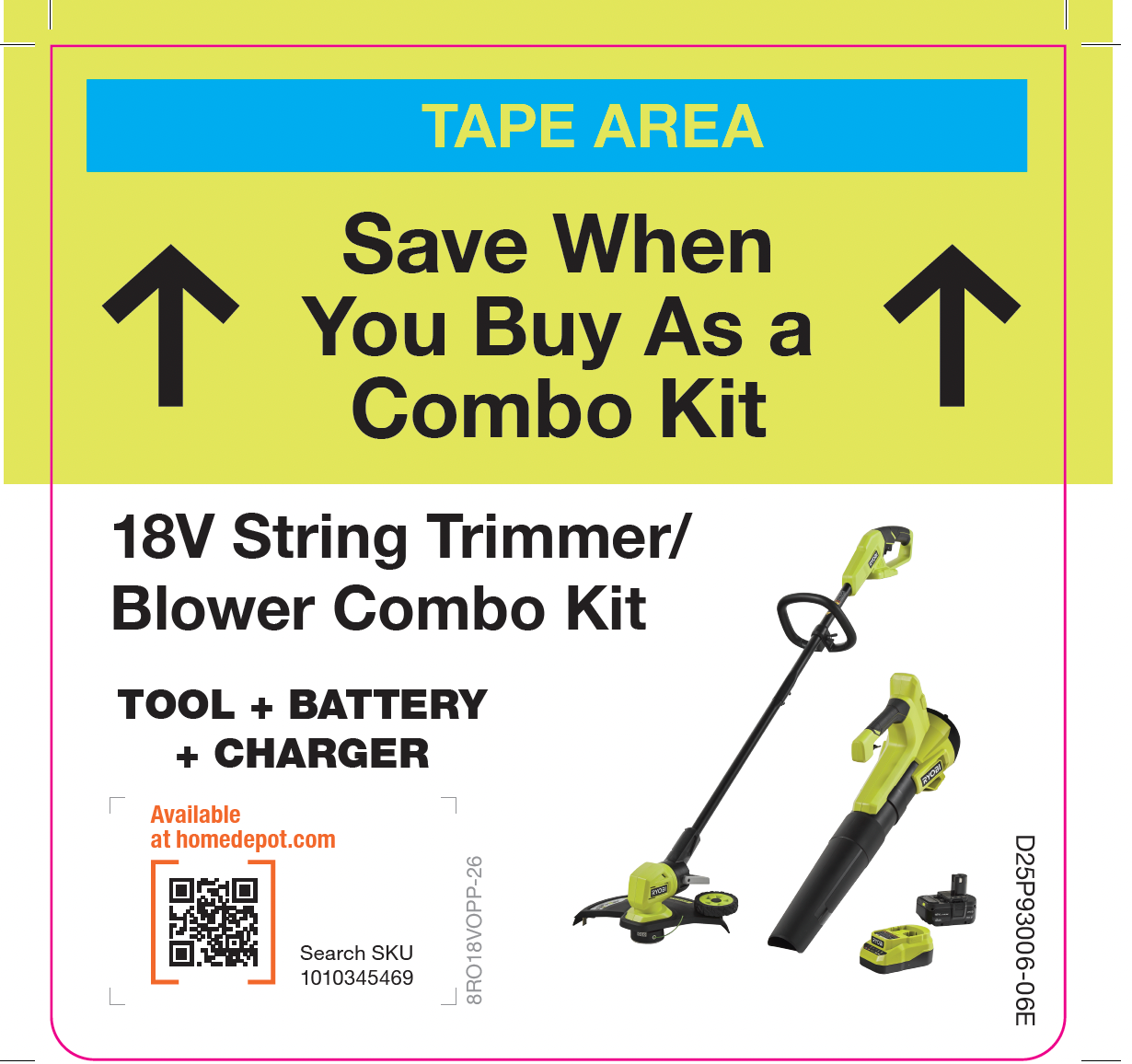RYOBI 18V Trimmer Blower Kit Flag