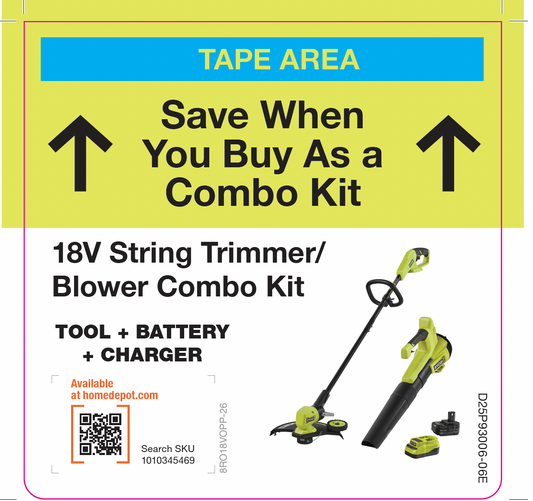 RYOBI 18V Trimmer Blower Kit Flag