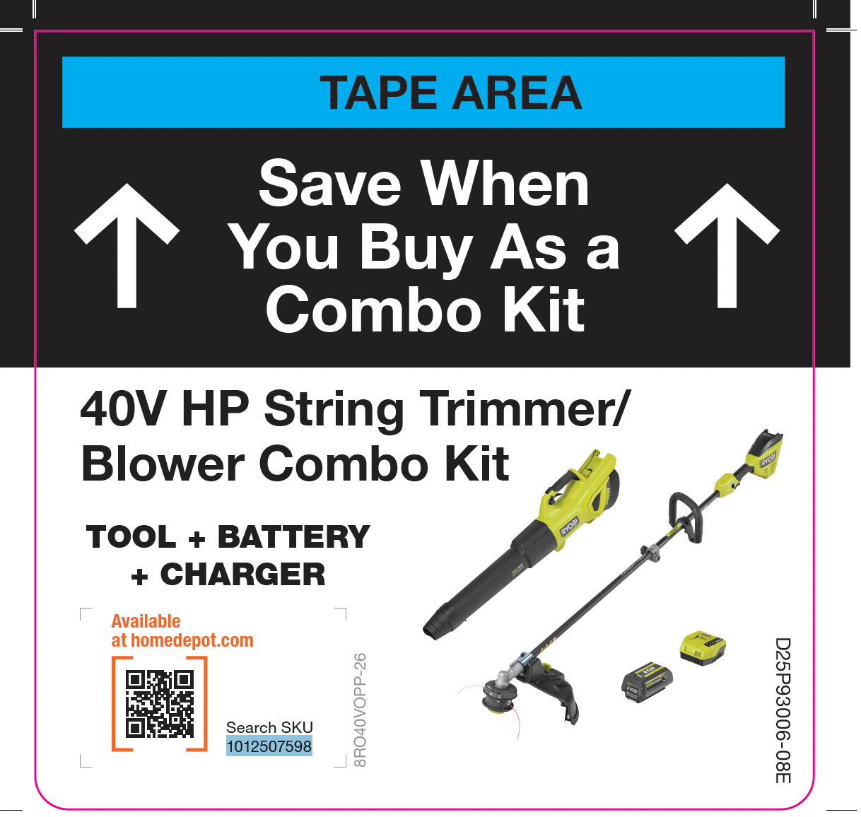 RYOBI 40V HP Trimmer Blower Kit Flag