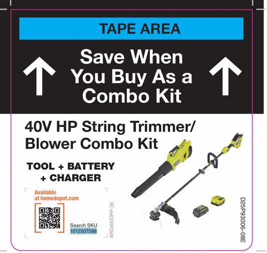 RYOBI 40V HP Trimmer Blower Kit Flag