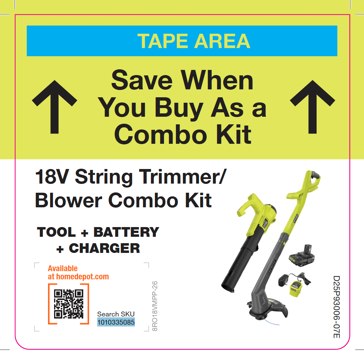 RYOBI 18V Trimmer/Edger Blower Kit Flag