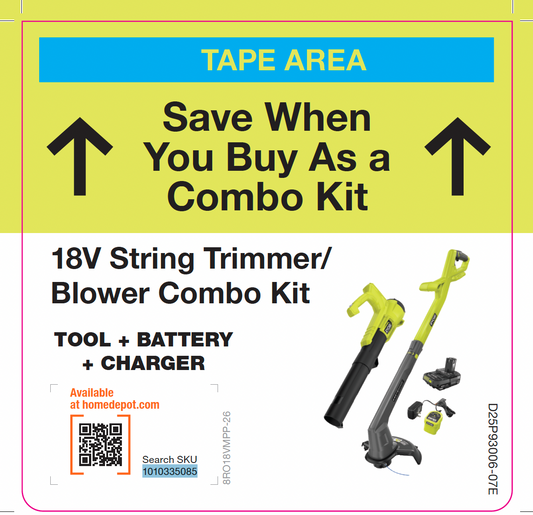 RYOBI 18V Trimmer/Edger Blower Kit Flag