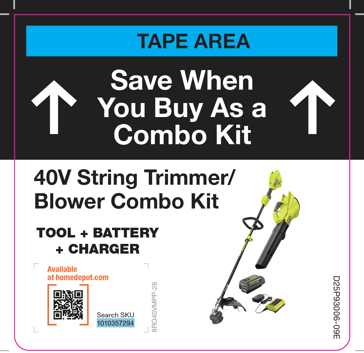 RYOBI 40V Trimmer Blower Kit Flag