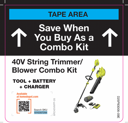 RYOBI 40V Trimmer Blower Kit Flag