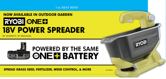 RYOBI 18V Power Spreader Hang Tag