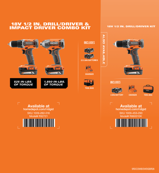 RIDGID BRUSHED COMBO KIT WEDGE