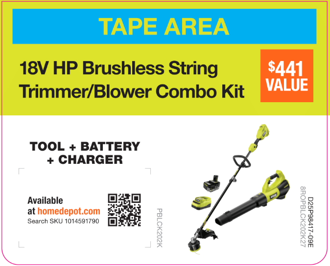 18V HP Trimmer/Blower Kit Lug on