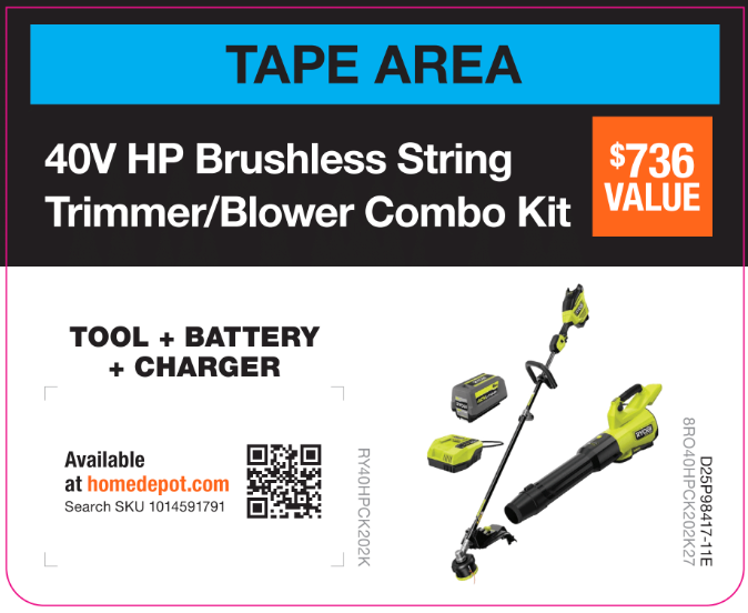 40V HP Trimmer/Blower Kit Lug on