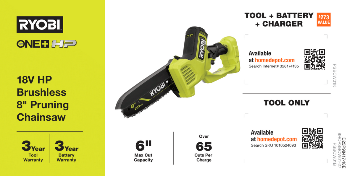 18V HP 8" Pruning Saw Channel Card