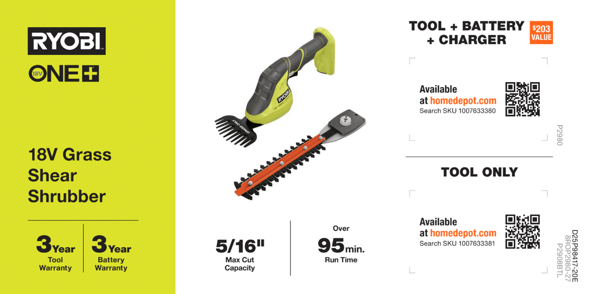 18V Shear Shrubber Channel Card