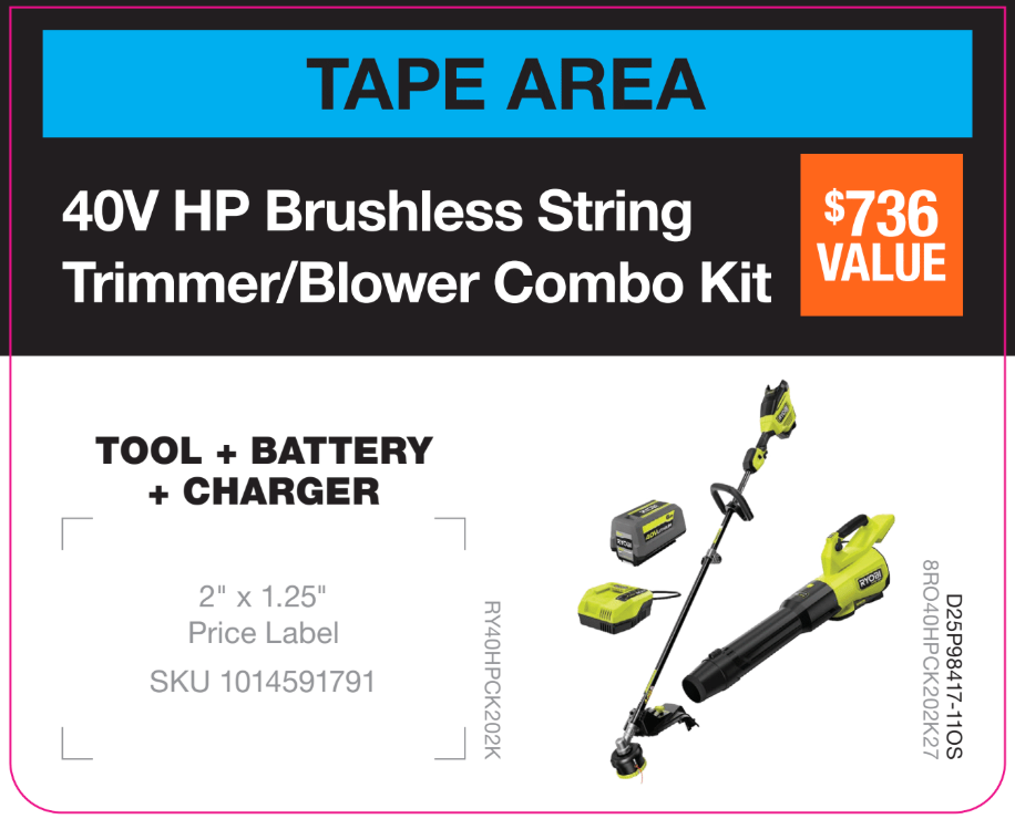 40V HP Trimmer/Blower Kit Lug on Offshore