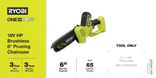 18V HP 8" Pruning Chainsaw Channel Card - Offshore