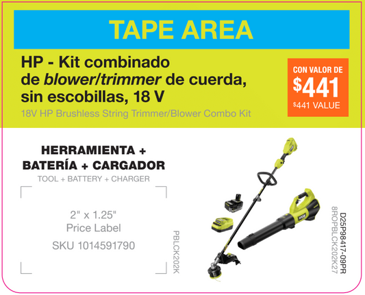 18V HP Trimmer/Blower Kit Lug on - PR