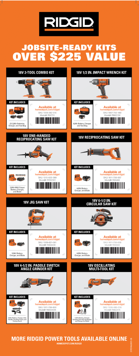 RIDGID Value Kits 8x21 Vertical Channel POP