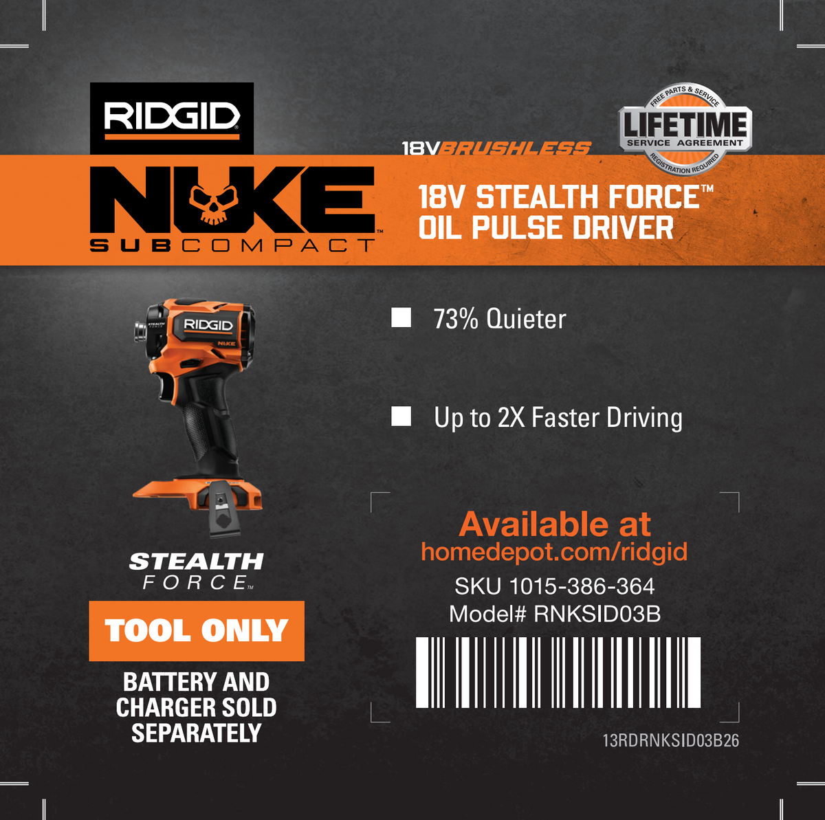 RIDGID NUKE STEALTH FORCE IMPACT DRIVER
