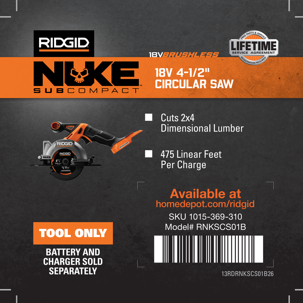 RIDGID NUKE 4 1/2" CIRC SAW
