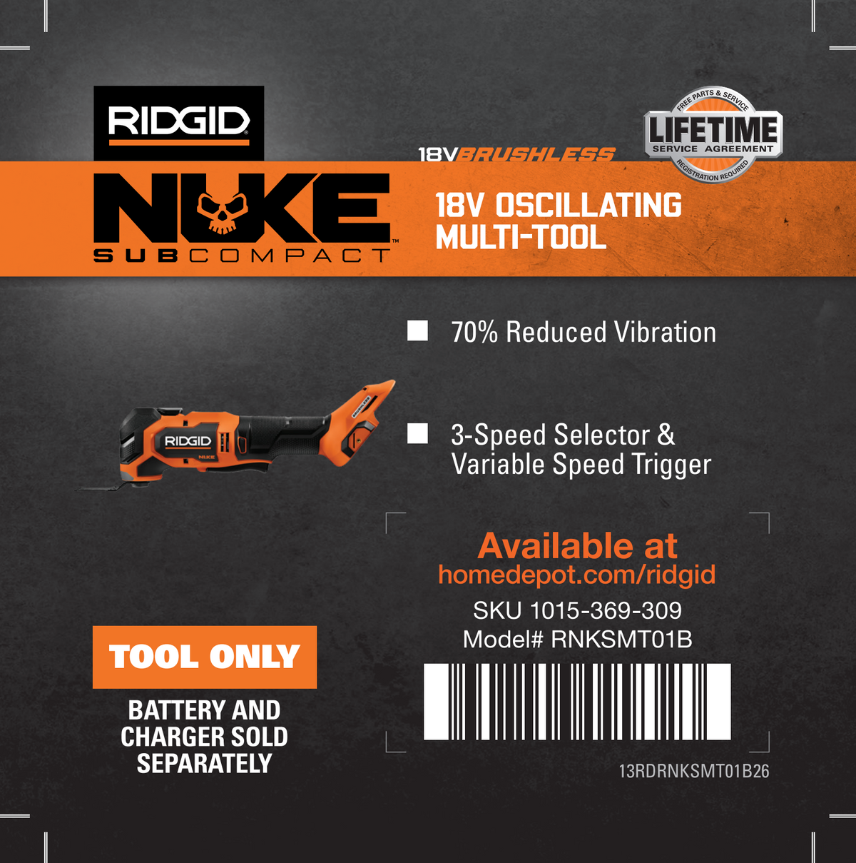 RIDGID NUKE OSCILLATING MULTI-TOOL