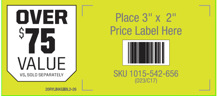 RYOBI LINK GEN. II WALL STORAGE  OVER $70 VALUE BEAM LABEL